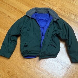 Nautica puffer down bomber men’s medium M Green Jacket with Blue Lining